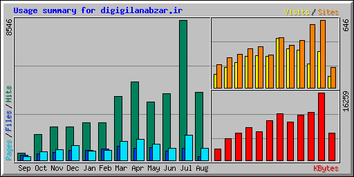 Usage summary for digigilanabzar.ir